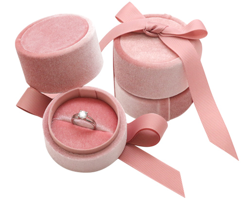 圓形戒指絨盒-粉紅