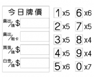 胡桃木牌價表(4排)